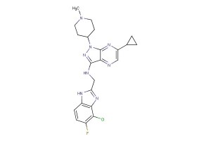 N-((4-chloro-5-fluoro-1H-benzo[d]imidazol-2-yl)methyl)-6-cyclopropyl-1-(1-methylpiperidin-4-yl)-1H-pyrazolo[3,4-b]pyrazin-3-amine