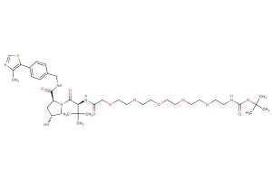 tert-butyl ((S)-19-((2S,4R)-4-hydroxy-2-((4-(4-methylthiazol-5-yl)benzyl)carbamoyl)pyrrolidine-1-carbonyl)-20,20-dimethyl-17-oxo-3,6,9,12,15-pentaoxa-18-azahenicosyl)carbamate