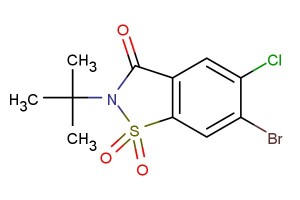 6-bromo-2-(tert-butyl)-5-chlorobenzo[d]isothiazol-3(2H)-one 1,1-dioxide
