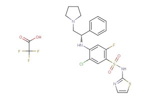 (S)-5-chloro-2-fluoro-4-((1-phenyl-2-(pyrrolidin-1-yl)ethyl)amino)-N-(thiazol-2-yl)benzenesulfonamide trifluoroacetate