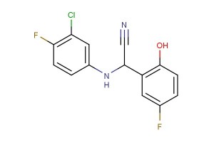 2-((3-chloro-4-fluorophenyl)amino)-2-(5-fluoro-2-hydroxyphenyl)acetonitrile
