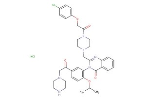 2-((4-(2-(4-chlorophenoxy)acetyl)piperazin-1-yl)methyl)-3-(2-isopropoxy-5-(2-(piperazin-1-yl)acetyl)phenyl)quinazolin-4(3H)-one hydrochloride