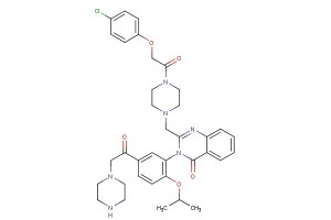 2-((4-(2-(4-chlorophenoxy)acetyl)piperazin-1-yl)methyl)-3-(2-isopropoxy-5-(2-(piperazin-1-yl)acetyl)phenyl)quinazolin-4(3H)-one