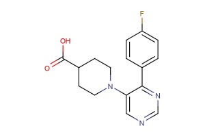 1-(4-(4-fluorophenyl)pyrimidin-5-yl)piperidine-4-carboxylic acid