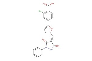 (Z)-2-chloro-4-(5-((3,5-dioxo-1-phenylpyrazolidin-4-ylidene)methyl)furan-2-yl)benzoic acid