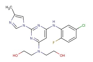 2,2'-((6-((5-chloro-2-fluorophenyl)amino)-2-(4-methyl-1H-imidazol-1-yl)pyrimidin-4-yl)azanediyl)bis(ethan-1-ol)