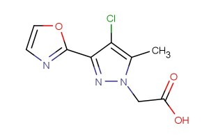 2-(4-chloro-5-methyl-3-(oxazol-2-yl)-1H-pyrazol-1-yl)acetic acid