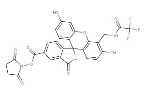 2,5-dioxopyrrolidin-1-yl 3',6'-dihydroxy-3-oxo-4'-((2,2,2-trifluoroacetamido)methyl)-3H-spiro[isobenzofuran-1,9'-xanthene]-5-carboxylate